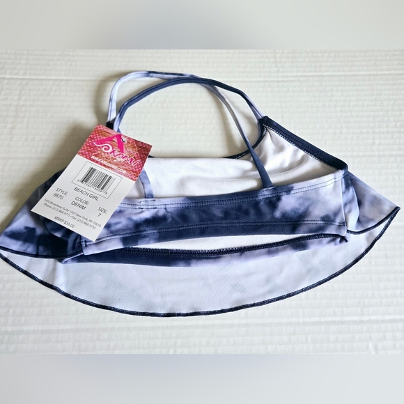 ⭐️5/$25 Kanu Surf Girls' Alania Flounce Bikini Top Beach Sport Blue Tie Dye  7 - Picture 3 of 8